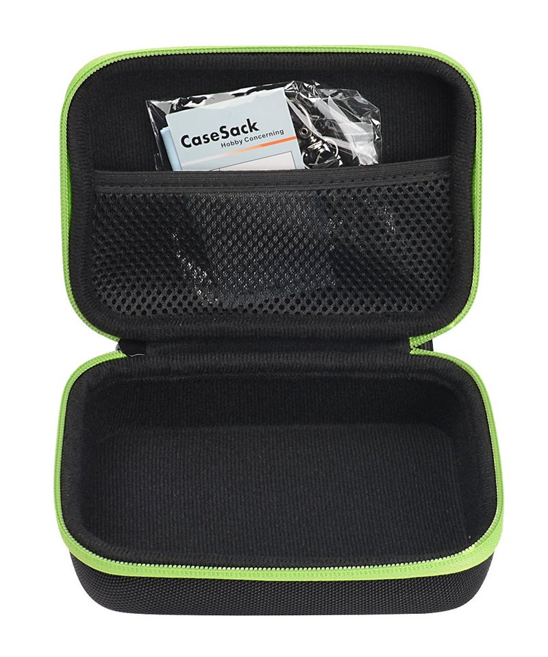 CaseSack Protective case for Shokz openrun, openrun pro, openrun Mini, openmove, opencomm, Aftershokz Aeropex, OpenMove, Trekz, Trekz Mini, Trekz Air, Bluez 2, 2S; KSCAT (Black with Green Zip) - Image 3